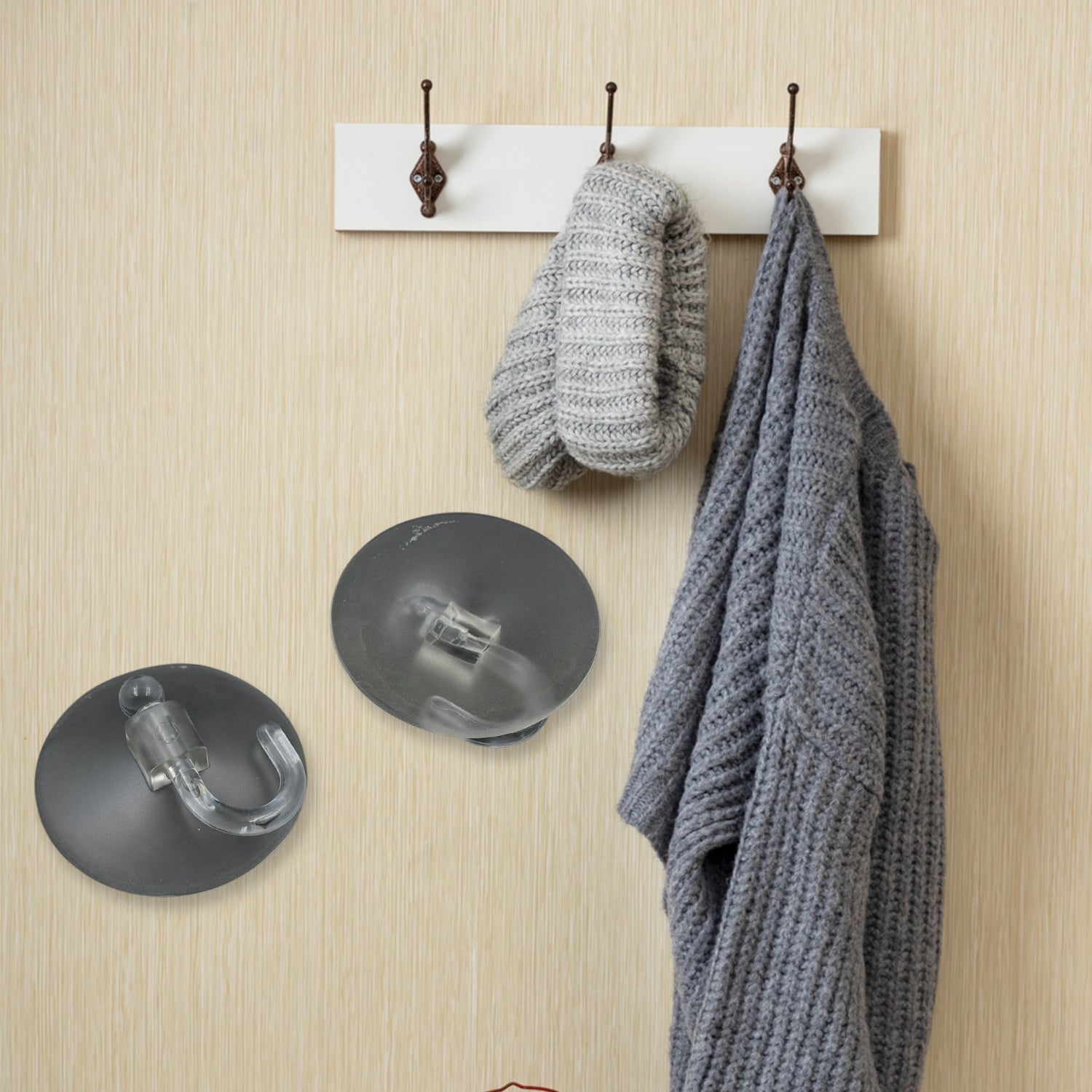 17571 Transparent Rubber Vacuum Sucker Hooks Hanger Strong Suction Cup Bathroom Kitchen Window Wall Accessories (2 Pcs Set) 17571 Transparent Rubber Vacuum Sucker Hooks Hanger Strong Suction Cup Bathroom Kitchen Window Wall Accessories (2 Pcs Set)